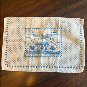 Martha’s Vineyard Vintage Blue and White Cotton Tea Towel